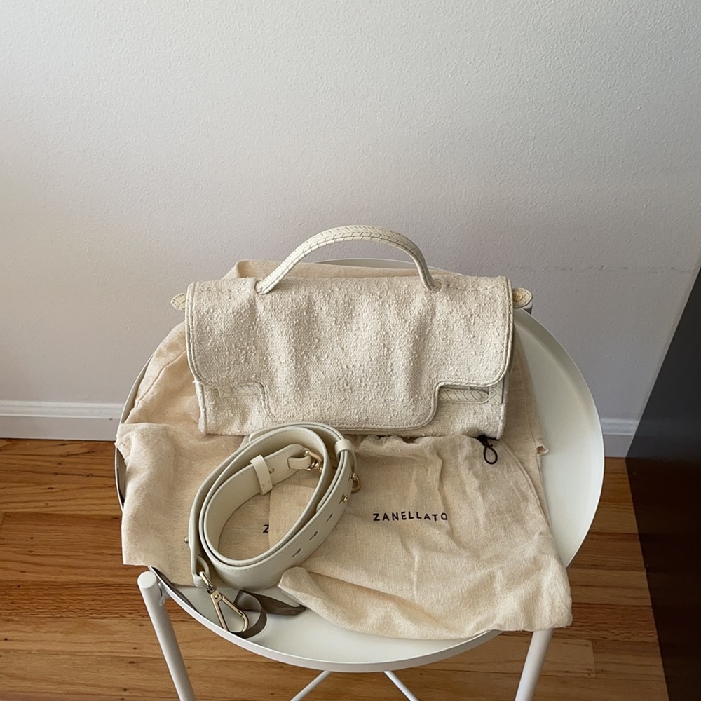 Zanellato nina tote bag white fabric